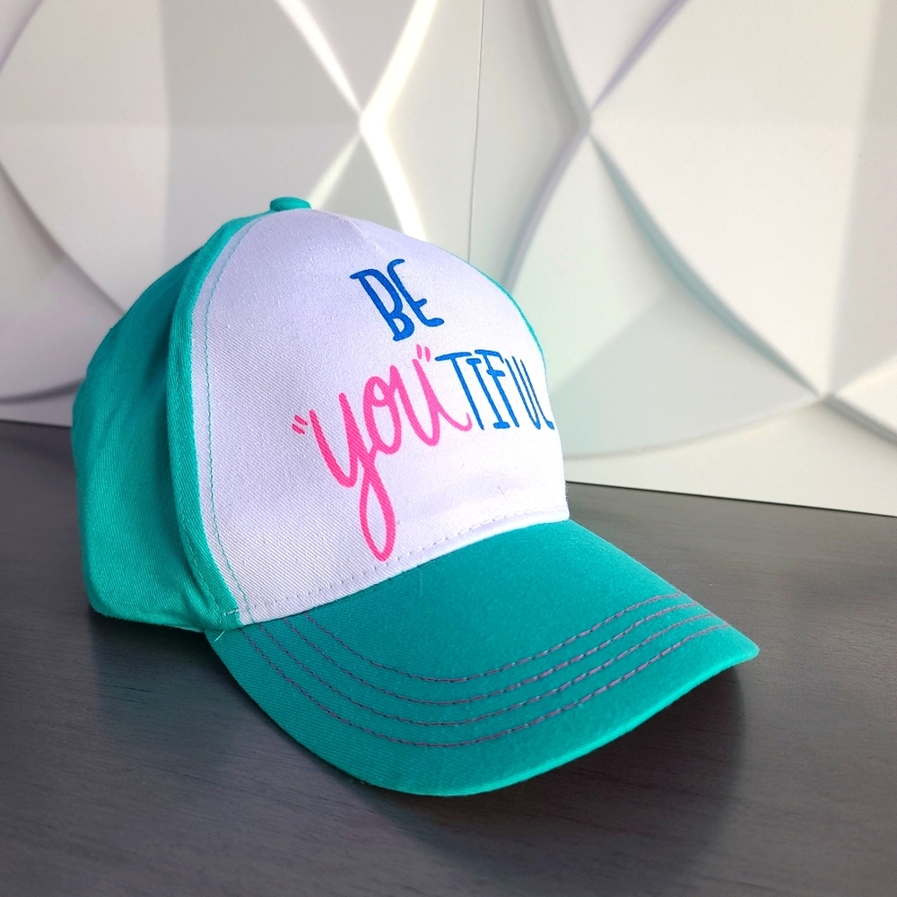 New adjustable Teal Hot Pink baseball hat
Hat says